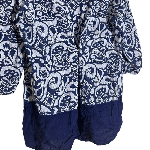 Fresh Produce | Womens Tunic Top | Large Paisley Design | Dark Blue | Size 1X - Picture 5 of 5